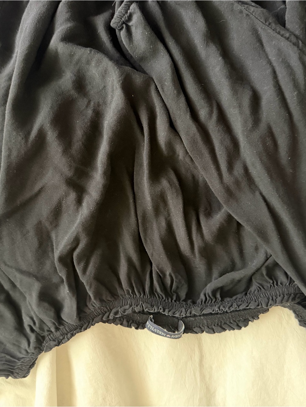 Brandy Melville Black Cropped Bubble Hem Top